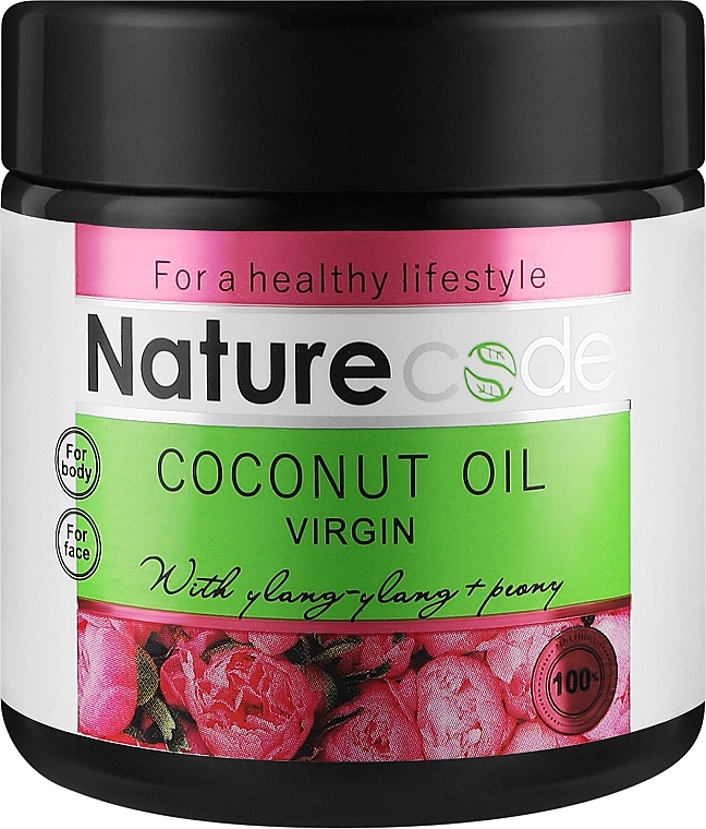 Натуральне кокосове масло для тіла, з ефірною олією іланг-іланга - Nature Code Coconut Oil Virgin — фото N1
