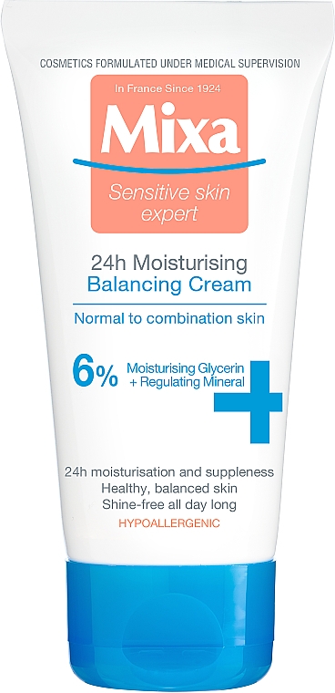 Увлажняющий крем для нормальной и комбинированной кожи лица - Mixa Sensitive Skin Expert 24 HR Moisturising Cream