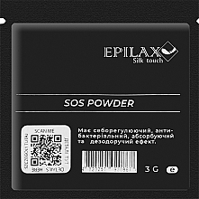 Пудра SOS "Антибактериальная, антисептического действия" - Epilax Silk Touch SOS Powder (пробник) — фото N1