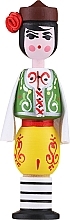 Парфумерія, косметика Сувенирный мускал с ароматным маслом, вариант 27, зеленая жилетка, красный цветок - Bulgarian Rose