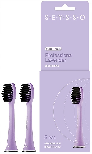 Насадки для звукової зубної щітки, 2 шт., фіолетові - SEYSSO Color Lavender Professional Replacment Brush Heads — фото N1