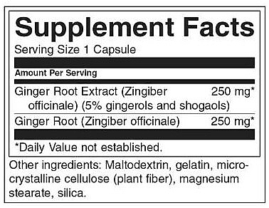 Харчова добавка "Корінь імбиру", 250 мг - Swanson Ginger Root — фото N2