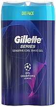 Духи, Парфюмерия, косметика Набор - Gillette Series Sensitive Cool Shave Gel (sh/gel/200 ml + sh/gel/200 ml)