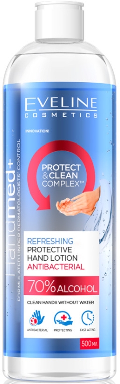 Очищающе-освежающий лосьон для рук "Антибактериальный" - Eveline Cosmetics Handmed+ Refreshing Protective Hand Lotion Antibacterial — фото N5