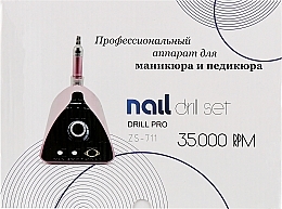 Фрезер для маникюра и педикюра ZS-711 Pink Professional, 65W/35000 об. + 6 улучшенных фрез - Nail Drill — фото N6