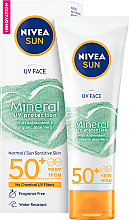 Парфумерія, косметика Сонцезахисний крем для обличчя - NIVEA Sun Face Mineral Creme SPF 50+