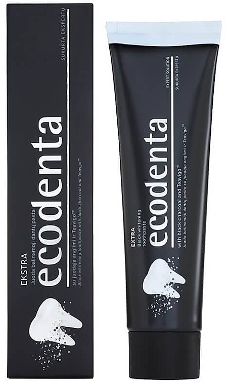 Відбілювальна зубна паста з чорним вугіллям - Ecodenta Extra Toothpaste — фото N1