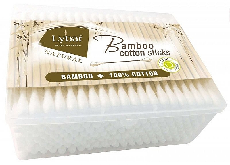 Палички ватяні у пластиковій коробці, 200 шт         - Mattes Lybar Bamboo Cotton Sticks — фото N1