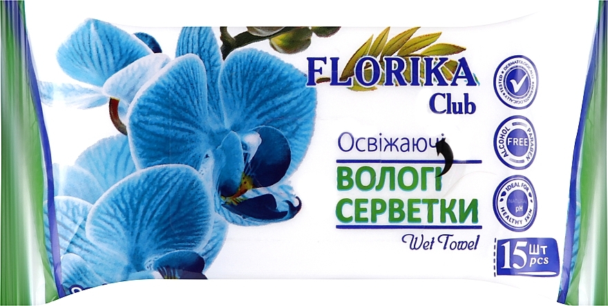 Вологі серветки "Квіти", орхідея - Florika Wet Towel — фото N1