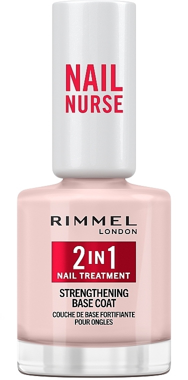 Зміцнювач для нігтів - Rimmel Nail Nurse 2 in 1 Nail Treatment Strengthening Base Coat