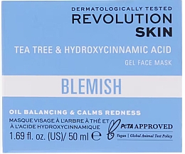 Гелева маска для обличчя - Revolution Skin Blemish Tea Tree & Hydroxycinnamic Acid Gel Mask — фото N3