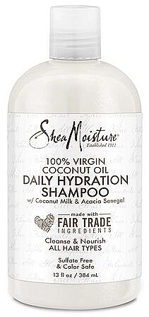 Зволожувальний шампунь для волосся з кокосовим маслом - Shea Moisture 100 % Virgin Coconut Oil Daily Hydration Shampoo — фото N1