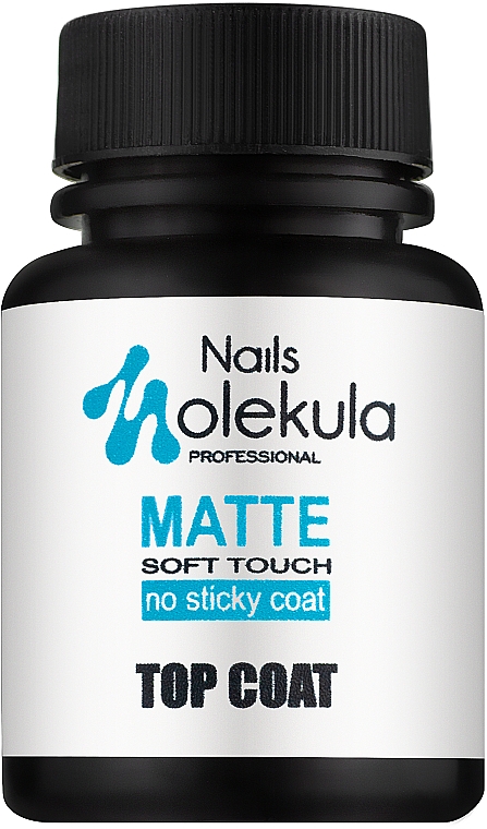 Финишное покрытие, матовое без липкого слоя с эффектом бархата - Nails Molekula Top Coat Matte Soft Touch — фото N2