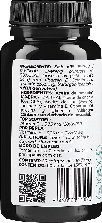 Пищевая добавка - Oneceutic One Omega 3-6-9 Perlas 1000 mg Beauty Life Food Suplement — фото N2
