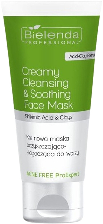 Крем-маска для лица - Bielenda Professional Acne Free Pro Expert Creamy Cleansing And Soothing Face Mask  — фото N1