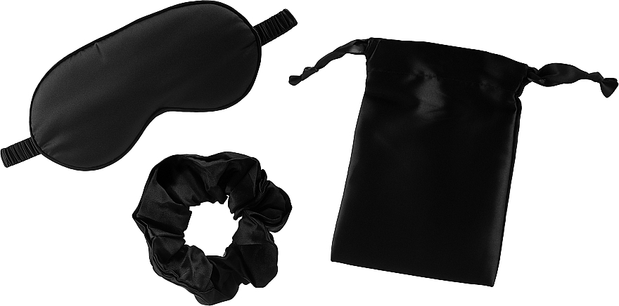 Набор для сна, черный - Yeye (sleep band/1 pc + hair band/1 pc + Storage bag/1 pc) — фото N1