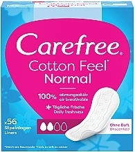 Парфумерія, косметика Гігієнічні щоденні прокладки, 56шт - Carefree Cotton Unscented Pantyliners