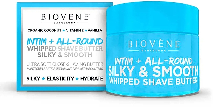Олія для гладенького гоління - Biovene Intima + All-Round Silky & Smooth Whipped Shave Butter — фото N1