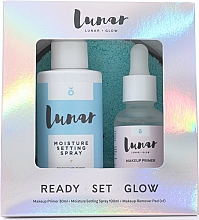 Набір - Lunar Glow Ready Set Glow (primer/30ml + f/spray/100ml + sponge) — фото N3