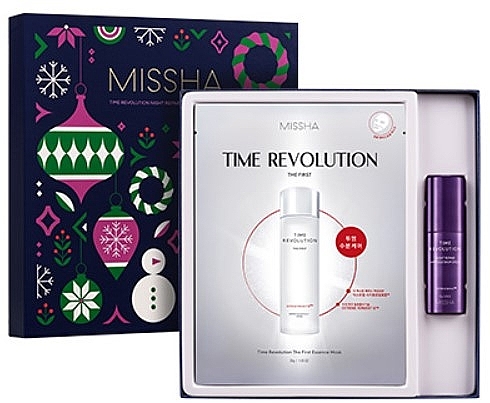 Набір - Missha Time Revolution Night Repair Firming Care Set Holiday Edition (balm/10g + mask/5pcs) — фото N1