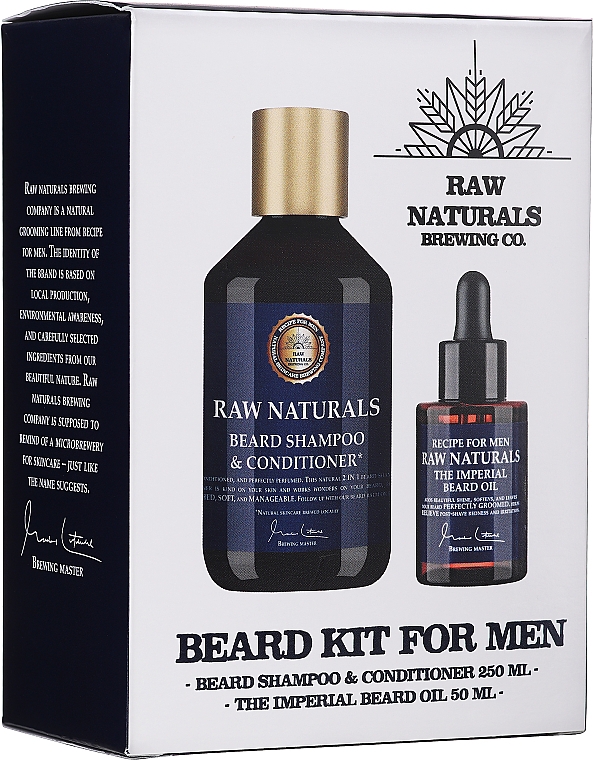 Набір - Recipe For Men RAW Naturals Beard Kit For Man (shmp/250ml + beard/oil/50ml) — фото N1