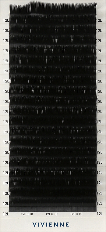 Накладні вії "Elite", чорні, 20 ліній (0,1, L, 12) - Vivienne — фото N1