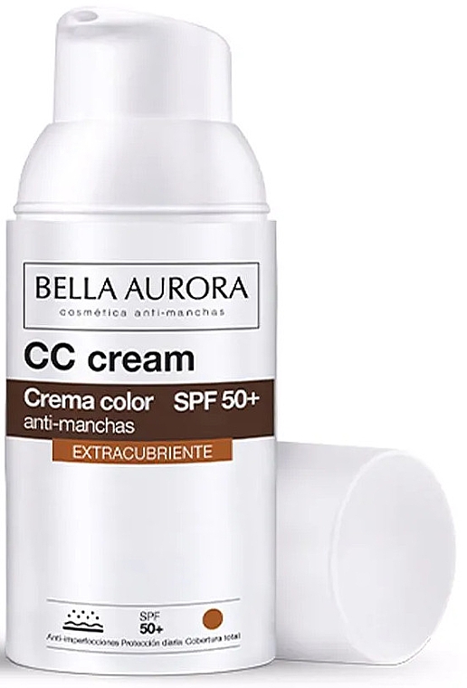 Депигментирующй CC-крем для лица - Bella Aurora CC Cream Extra Covering SPF50+ — фото N1