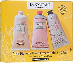 Парфумерія, косметика Набір - L'Occitane Pink Flowers Hand Cream Trio (3xh/cr/75ml)