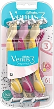 Набір одноразових станків для гоління, 6 шт. - Gillette Venus 3 Dragonfruit — фото N1