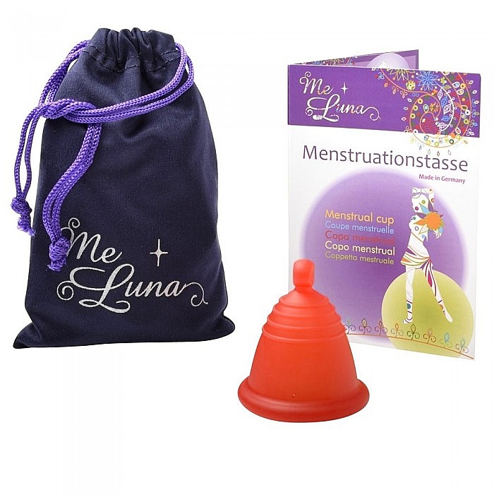 Менструальная чаша с шариком, размер L, красная - MeLuna Classic Shorty Menstrual Cup Ball — фото N1