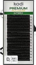 Парфумерія, косметика Накладні вії Butterfly Green D 0.07 (16 рядів: 14 мм) - Kodi Professional