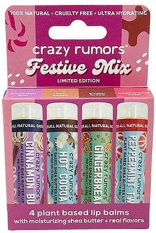 Набор бальзамов для губ - Crazy Rumors Festive Mix (lip/balm/4x4.25g) — фото N2