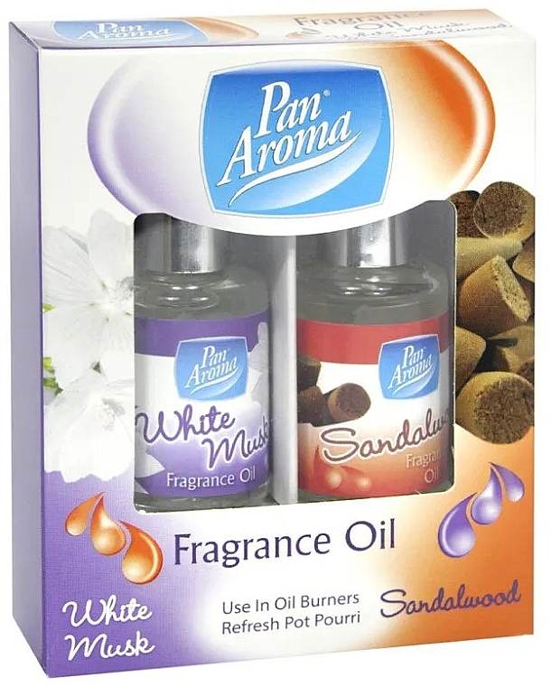 Набір ароматичних олій - Pan Aroma Fragrance Oil White Musk & Sandalwood (fr/oil/2x10ml) — фото N1