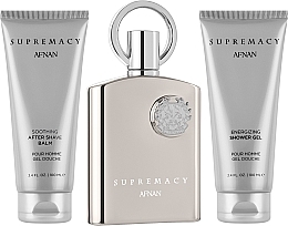 Afnan Perfumes Supremacy Silver - Набор (edp/100ml + sh/gel/100ml + af/sh/balm/100ml) — фото N2