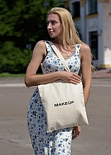 Экосумка плоская бежевая "EcoVibe" - MAKEUP Eco Bag Shopper Slim Beige — фото N3