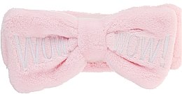 Косметическая повязка для волос, светло-розовая с белым - WOW! Pink Hair Band — фото N1