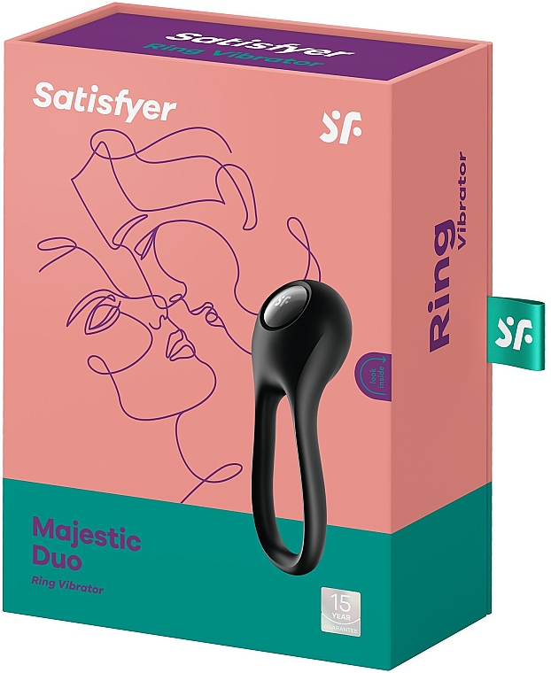 Кільцевий вібратор, чорний - Satisfyer Majestic Duo Ring Vibrator — фото N5