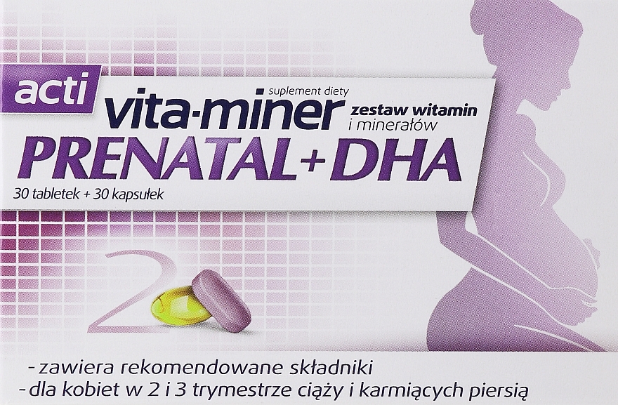 Пищевая добавка - Aflofarm Acti Vita-Miner Prenatal + DHA — фото N1