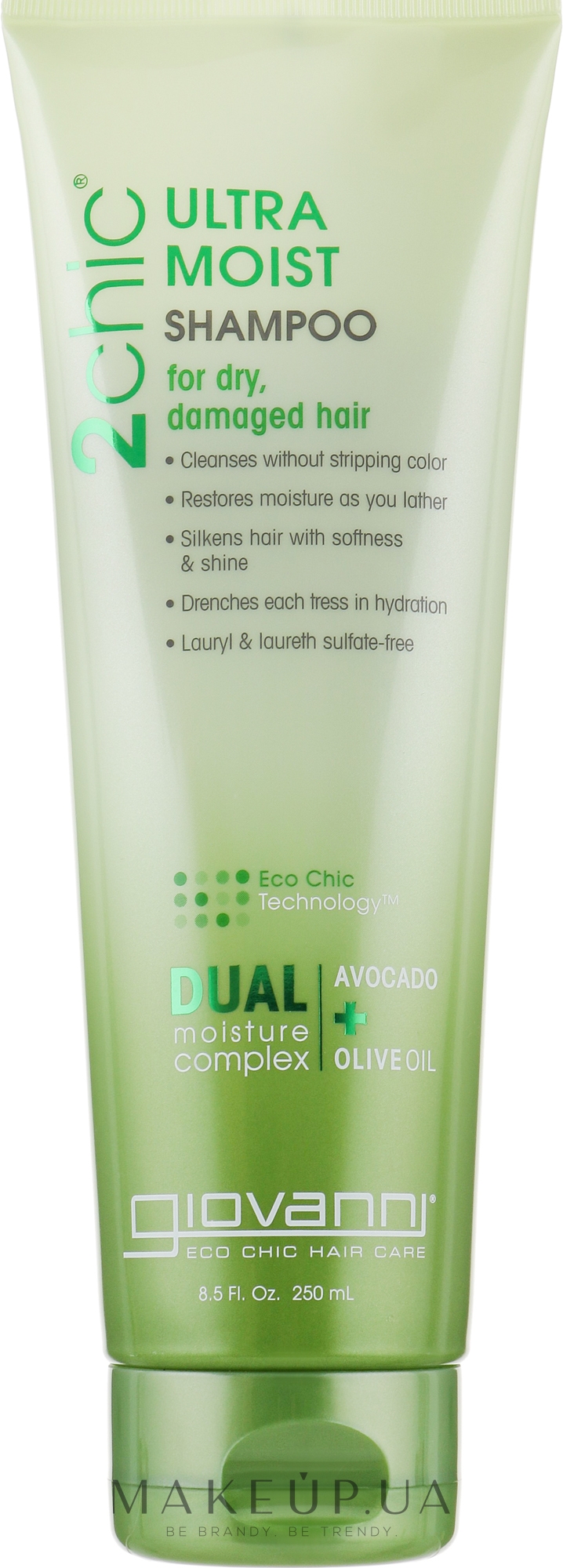 Зволожуючий шампунь для волосся - Giovanni 2chic Ultra-Moist Shampoo Avocado & Olive Oil — фото 250ml