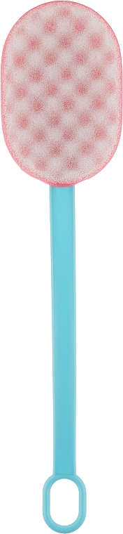 Мочалка банная с ручкой, синяя с красным - Inter-Vion
