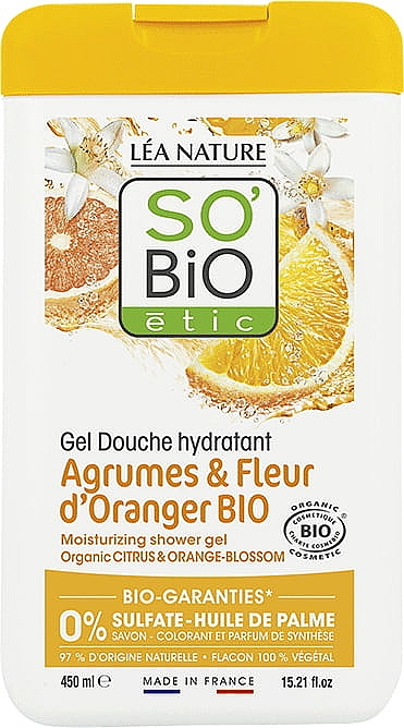 Гель для душу «Цитрус та апельсиновий цвіт» - So'Bio Etic Citrus & Orange Blossom Moisturizing Shower Gel — фото N1