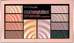 Духи, Парфюмерия, косметика УЦЕНКА Палетка для макияжа - Maybelline Total Temptation Eyeshadow + Highlight Palette *