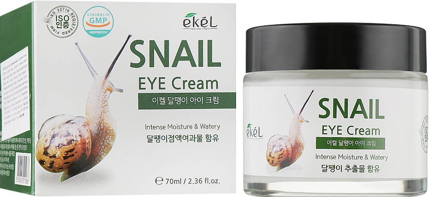 Зволожувальний крем для шкіри навколо очей, з муцином равлика - Ekel Snail Eye Cream