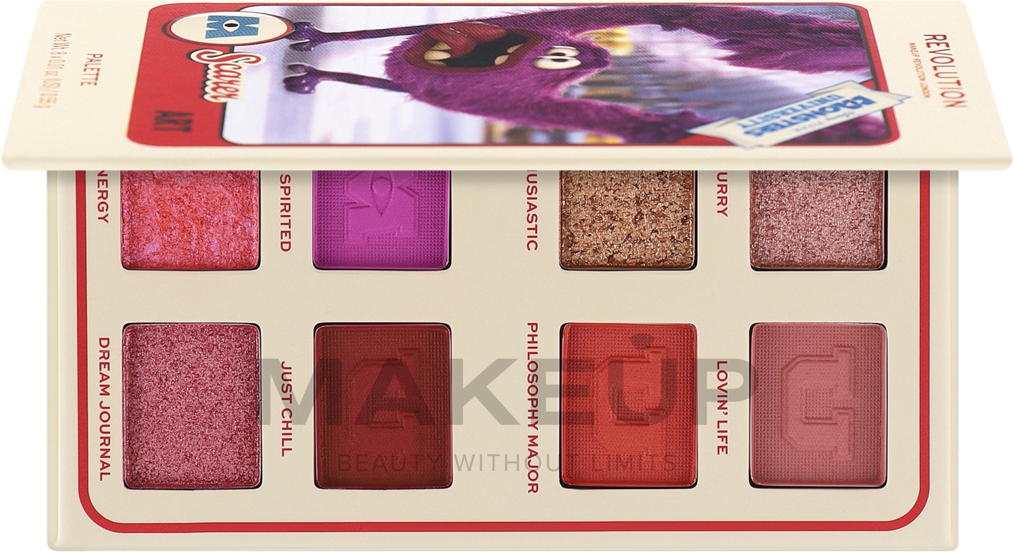 Палетка теней для век - Makeup Revolution X Monsters University Card Palette Art Scare — фото 4.4g