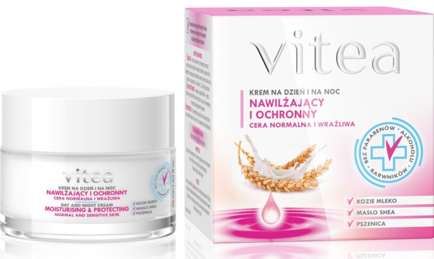 Крем для лица "Увлажняющий и защитный" - Vitea Moisturizing and Protective Face Cream