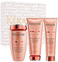 Духи, Парфюмерия, косметика Набор - Kerastase Discipline Holiday Gift Set 2022 (shm/250ml + fondant/200ml + ser/150ml)