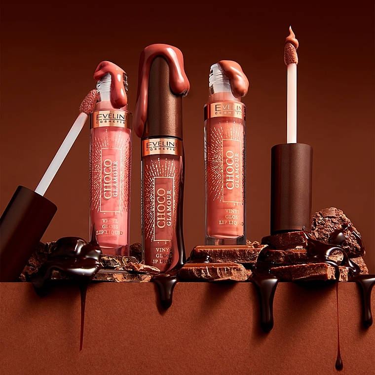 Блиск для губ - Eveline Cosmetics Choco Glamour Vinyl Gloss Lip Liquid — фото N2