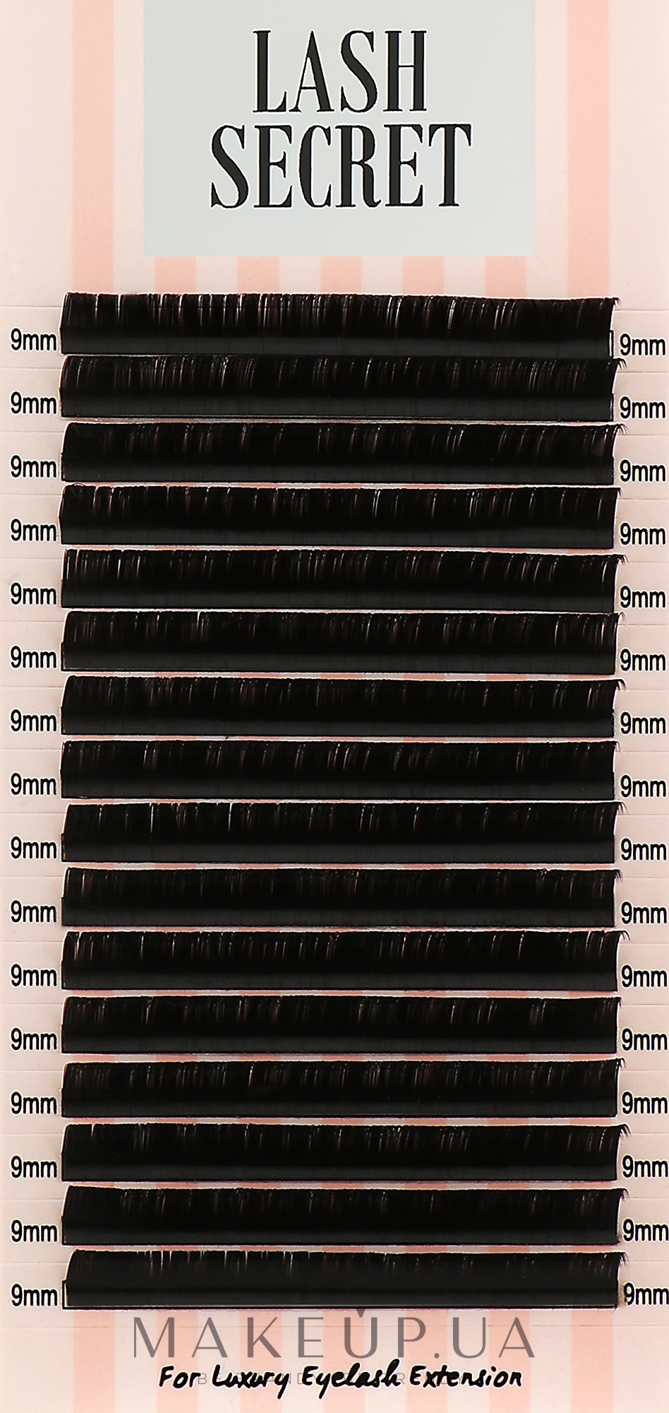 Накладные ресницы, черные, 16 линий (один размер, 0.07, D, 9) - Lash Secret — фото 1уп