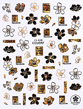 Наклейки для ногтей, самоклеящиеся, черное золото, CJ-028 - Deni Carte 88239 — фото N1
