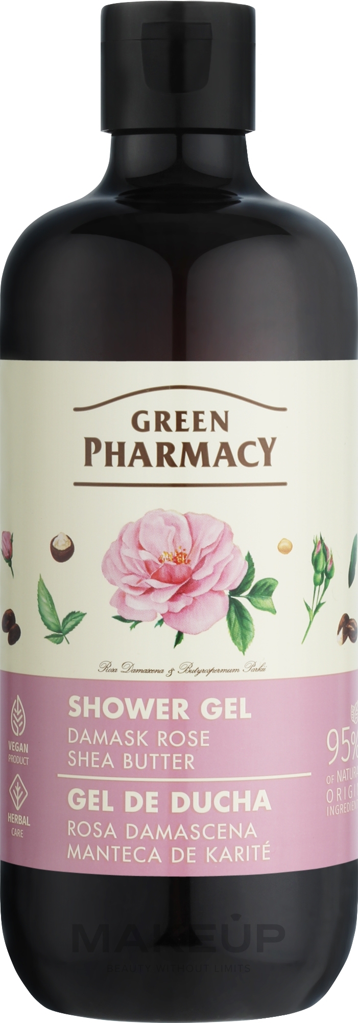 Гель для душу "Дамаська троянда та масло ши" - Зелена Аптека — фото 500ml